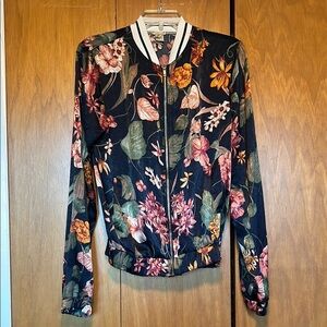 Floral Black Bomber Jacket
